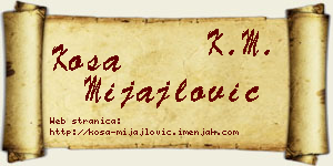 Kosa Mijajlović vizit kartica